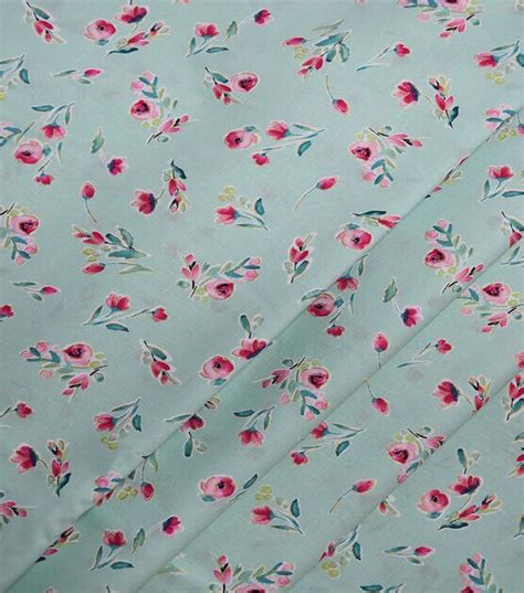 cotton shades of pink fabric with metallic accents|Modern Monet Pink Floral on Teal Premium Metallic Cotton Fabric.